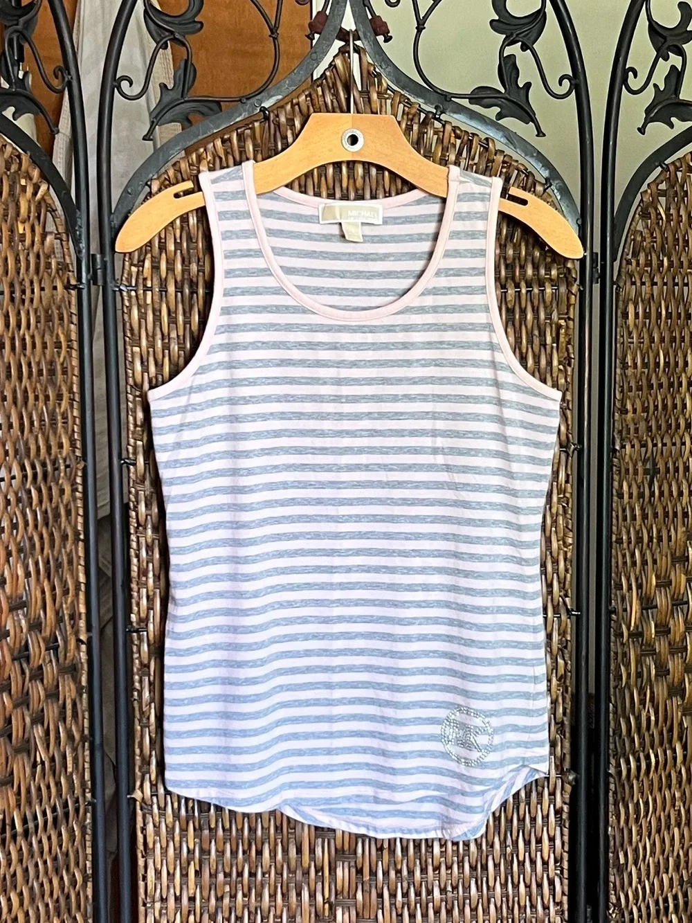 XS Michael Kors Striped Cotton Tank Top
